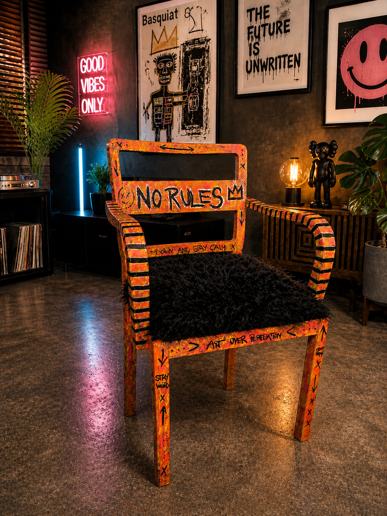 NO RULES – Urban Art Statement Chair (Unikat)